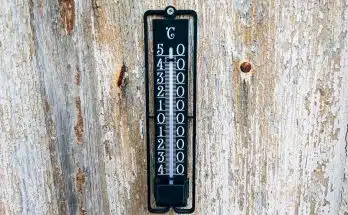 a door handle on a wooden door with numbers on it