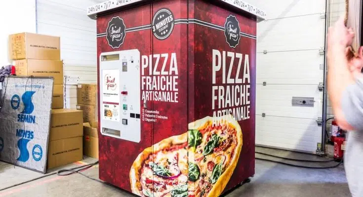 Fonctionnement du distributeur de pizza