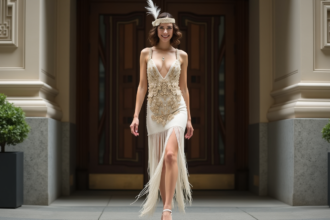 Femme élégante en robe flapper des années 1920
