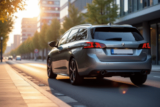 Peugeot 308 SW stationnement en ville en journée